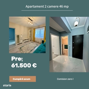 Apartament cu 2 camere D 46 mp | Parcare inclusa