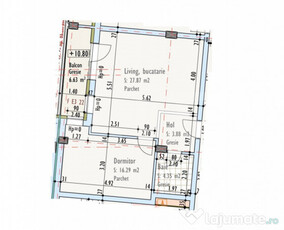 Apartament de 2 camere, semidecomandat, bloc nou, zona Pod I