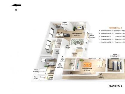 Bloc Nou | Apartamente 2-3 camere | 70 mp | Etaj 2 | Garaj | Someseni!