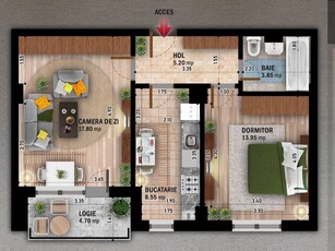 Apartament 2 camere 1 Decembrie 13 min. metrou