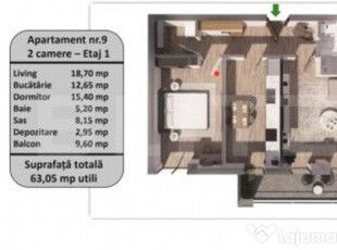 Apartament 2 camere, zona Tractorul-faza de constructie