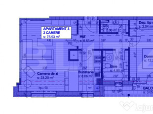 Apartament Nou, 62 mp utili, 2 camere decomandat Bloc Rezide