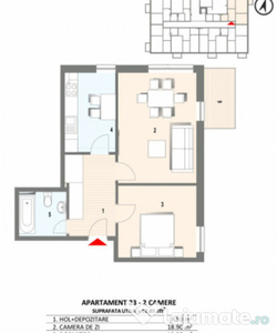 Apartament cu 2 camere, 53mp utili, finisat, bloc nou, SEMIC