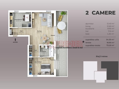 Metrou D Leonida - Finisaje premium - 2 Camere 73 mp