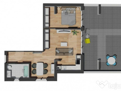 Apartament 2 camere, 54 mp, terasa generoasa, etaj intermedi