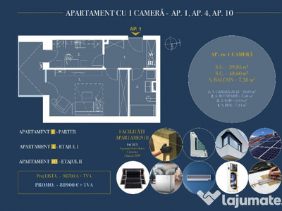 Apartament 1 camera nou decomandat in bloc nou central Oradea