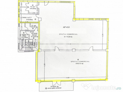 Spatiu comercial cu 2 camere parter cu vad auto Turnisor