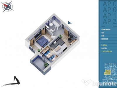 AP 2 CAMERE-CU INCALZIRE IN PARDOSEALA,AER CONDITIONAT IN...