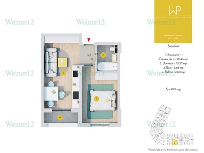 Apartament 2 camere Tip Studio Start Vanzari Etapa 2 Weiner2 VestGroup