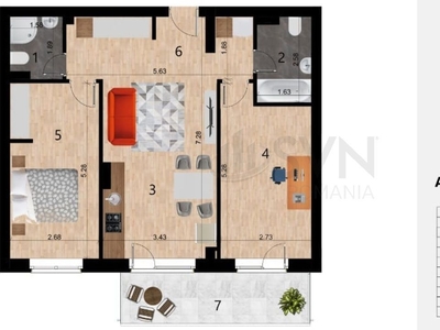 Apartament 3 camere bloc nou zona Golden Tulip