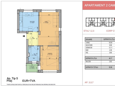 Apartament decomandat