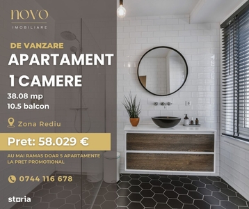 Direct dezvoltator - Apartament cu 1 cameră - Proiect NOU în Rediu