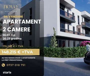 DIRECT DEZVOLTATOR - Apartament cu 2 camere si gradina - Palas Mall