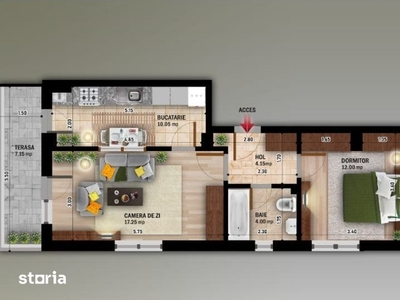 Apartament 3 camere de inchiriat Tei