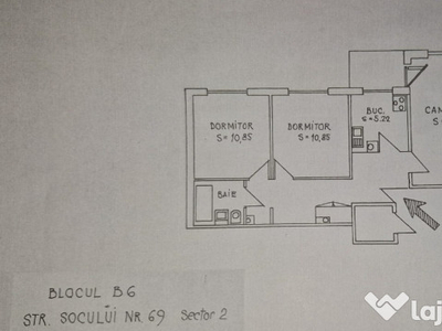 PARTICULAR apartament 3 camere zona Bld. Chisinau, sector 2