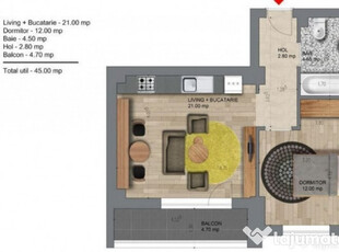 Apartament 2 camere in Deco Residence