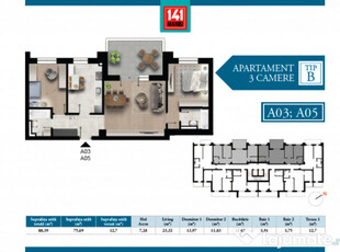 Apartament 3 camere, faza 4 Maniu 141, la 3 minute de Metrou Pacii