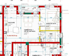 Apartament cu 2 camere, finisat, 50 mp utili, etaj II, zona