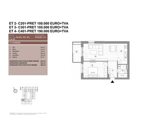 Ferdinand apartament tip studio 2 camere 59 mp premium