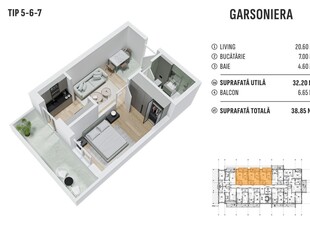 PROMOTIE!! Garsoniera spatioasa 39mp , Metrou Berceni (15min)