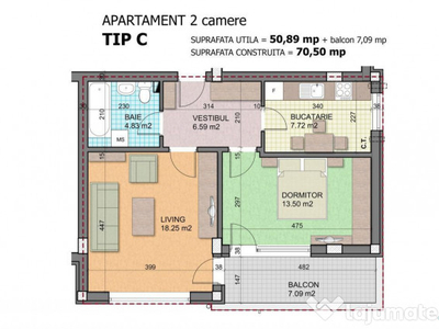 Apartament 2 Camere Finalizat Auchan Titan Parcul Teilor