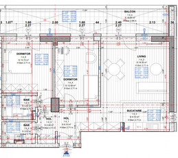 Apartament cu 3 camere 86.74 mp