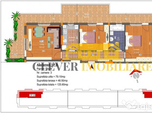 Apartament Deosebit_3 camere decomandate_Terasa 40 mp