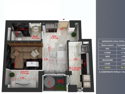 (AP.29/3/BL3) FINALIZAT Garsoniera Titan - Theodor Pallady - Metrou Teclu - Estimobiliar