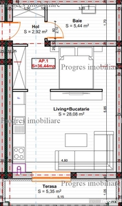 Apartament 1 camera - loc de parcare - bloc nou - 51.000 euro