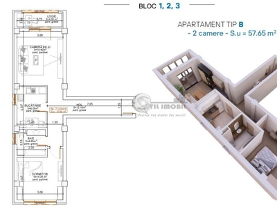 Apartament 2 camere - Pacurari - Strada Soarelui