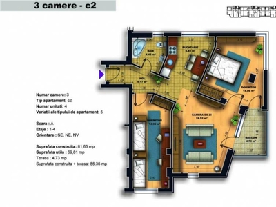 Apartament 3 camere - Ansamblu Rezidential Uverturii