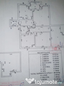 Apartament 4 camere 88.62 mp utili, boxa de 22.49 mp, curte 20 mp