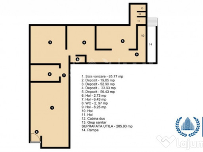 Spatiu comercial alimentatie publica | 285 mp | Zona Pod Cal