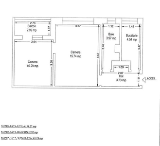 Apartament 2 camere semidecomandat zona Aradului