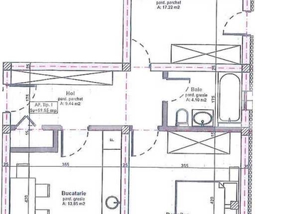 Apartament decomandat, etaj1, 60 mp, cu 2 camere, 2 balcoane, Apahida