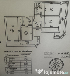 Apartament 3 camere/2 bai/2 balcoane ETAJ 1 Privighetorii