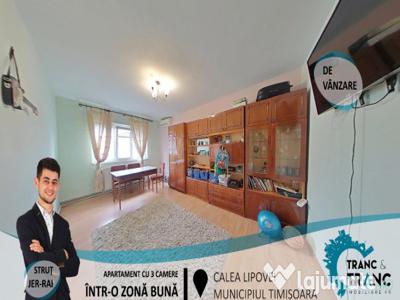 Apartament cu 3 camere într-o zonă bună pe Calea Lipovei(ID: