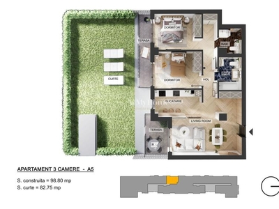 Apartament 3 camere MyPlace North | Lux