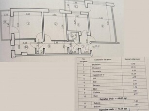 3 camere decomandate, etaj3/4, Amaradia -Fagaras - Pasapoarte, nemodernizat, 72mp