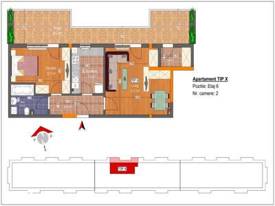 Apartament 2 camere decomandat cu terasa 10 min de metrou