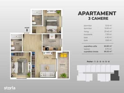 Apartament 3 camere Aparatorii Patriei metrou - promotie