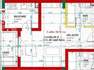 Apartament cu o camera finisat, 36 mp, parter inalt cu balcon, zona Eroilor