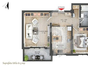 Rahova | Apartament 2 camere | Bucatarie Separata | Hipodrom IV