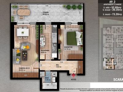 Apartament 2 camere Titan