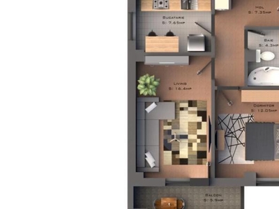 Apartament nou, 2 camere decomandat, 53 mp, Visani, de vanzare, 1.5 km de Family Market, Cod 153236