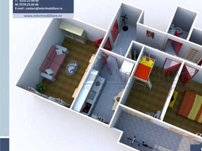 Apartament nou, 3 camere decomandat, 77 mp, Copou, de vanzare, Al. Sadoveanu - Royal Town, Cod 153156