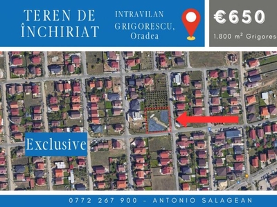 Teren intravilan, de inchiriat - Grigorescu, Oradea