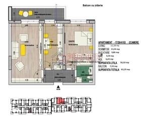 Apartament 2 camere 2 bai l zona Vivo Mall l Complex Gran Via Marina