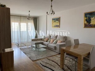 Apartament spatios cu 2 camere, complet mobilat, terasa, paza, parcare