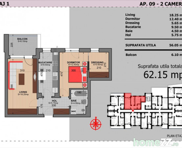 Apartament 2 Camere Decomandat Sector 4 Grand Arena 62.15Mp